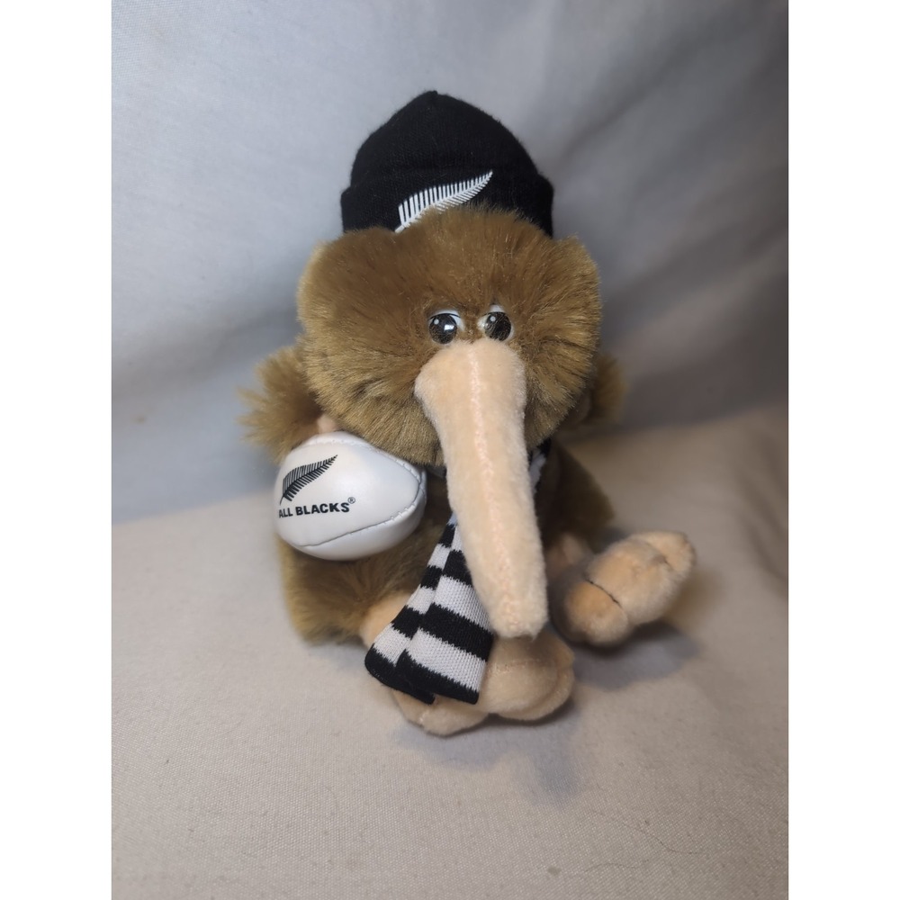 New Zealand All Blacks Rugby Kiwi Bird Plush Mascot Scarf Logo 6"